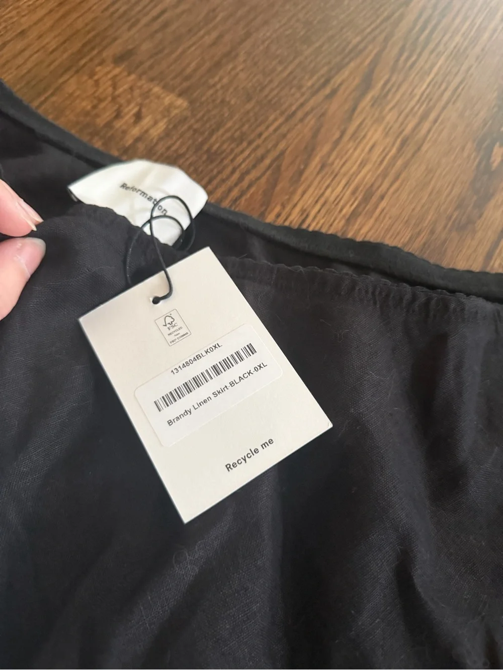 NWT Reformation Brandy Linen Skirt XL Black - Picture 2 of 4